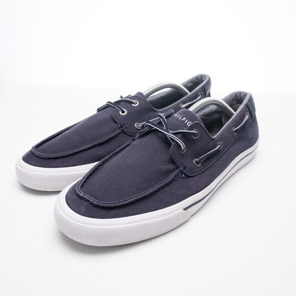 TOMMY HILFIGER navy blue boat shoe Sneaker size 11 - Picture 6 of 11